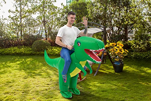 Dinosaur Costume Adult Funny Blow up Halloween Ride on Dino T-Rex Inflatable Costumes