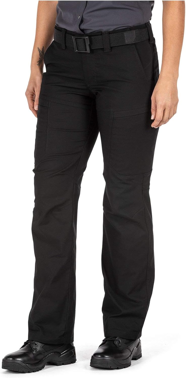 5.11 Tactical Women's Apex Cargo Work Pants, Flex-Tac Stretch Fabric, Gusseted, Teflon Finish, Style 64446, Black, 0 Long