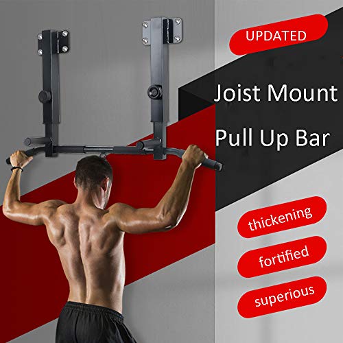 Joist Mounted Pull Up Bar Height Adjustable, Ceiling Mount Chin Up Bar, Heavy Duty Home Gym Strength Training Equipment Max Load 660lbs