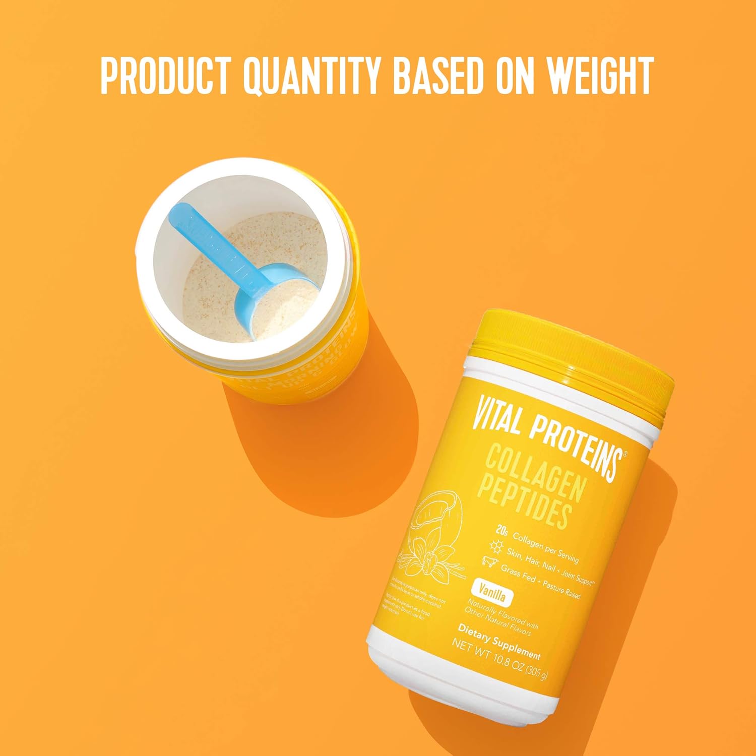 Vital Proteins Hydrolyzed Collagen Skin Hair Nail Joint Peptides Powder Supplement with Madagascar Vanilla Beans, Coconut, Hyaluronic Acid and Probiotics, Dairy Free, 10.8 Oz