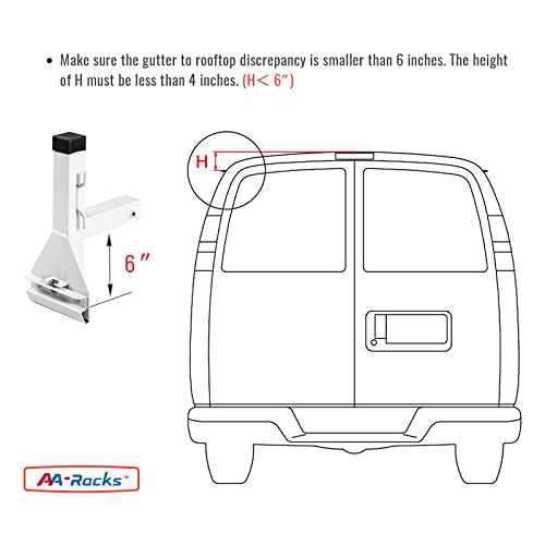AA-Racks Model AX27 Aluminum Rain-Gutter Van Roof Racks Square 2 Bar with Adjustable Middle Bar