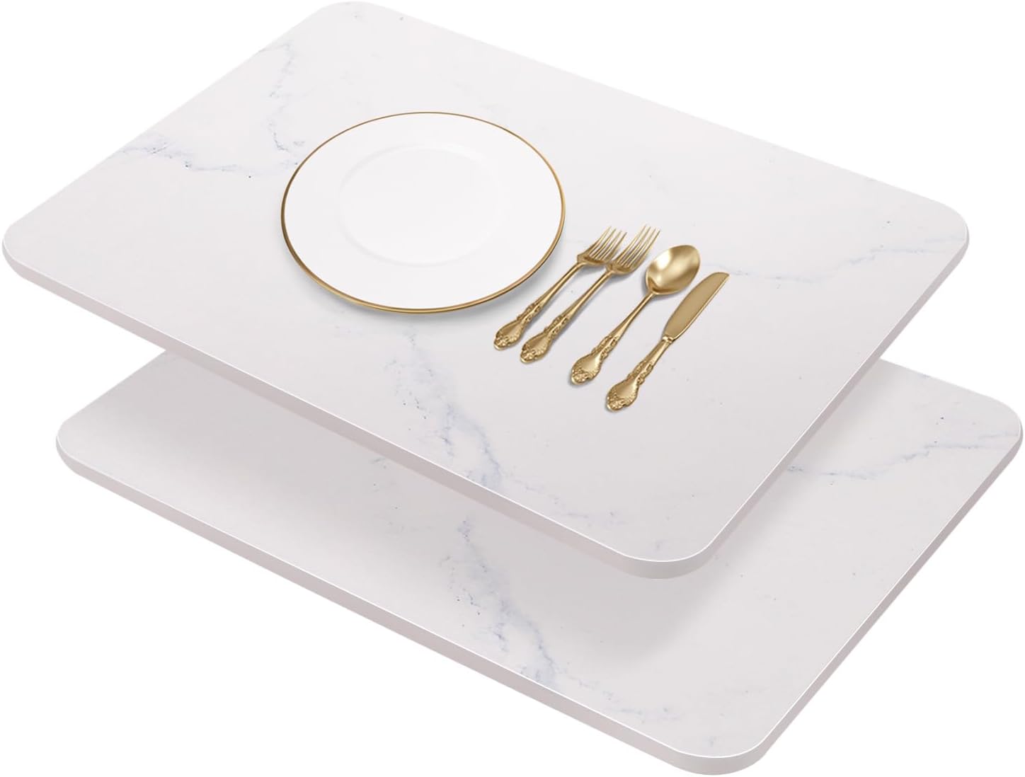 stone drying mat for kitchen counter,Ultra Absorbent,Fast Drying,Non-Slip,Heat Resistant Mat Kitchen Gadgets,Stone Dish Drying Mat,Rack Tableware Mat. (11*15 2pack white marble)