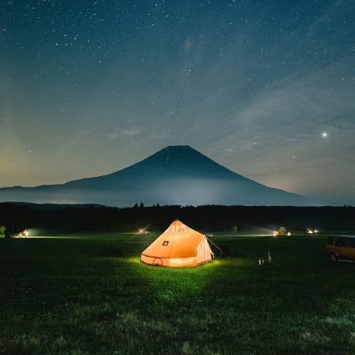 UNISTRENGH 5M Star Gazer Bell Tent 4 Season Waterproof Cotton Canvas Glamping Yurt Tent with Stove Jack Hole and Roof Windows for 6-8 Persons Camping Hunting