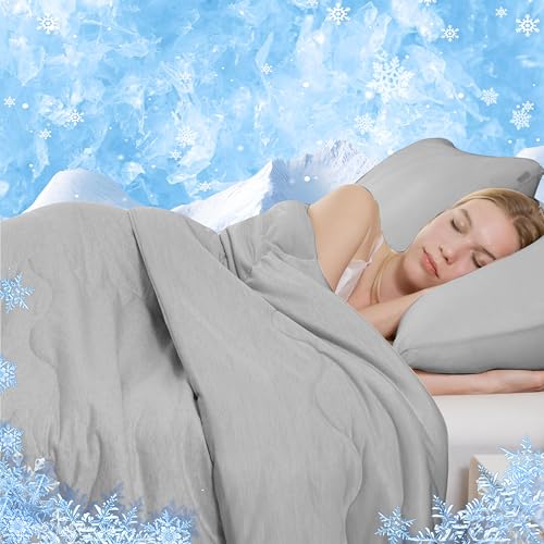 Cooling Comforter King Size, Summer Comforter with Q-Max > 0.5 Arc-Chill Cooling Fiber, Cool Sleeping Summer Blanket for Night Sweats Hot Sleeper (90