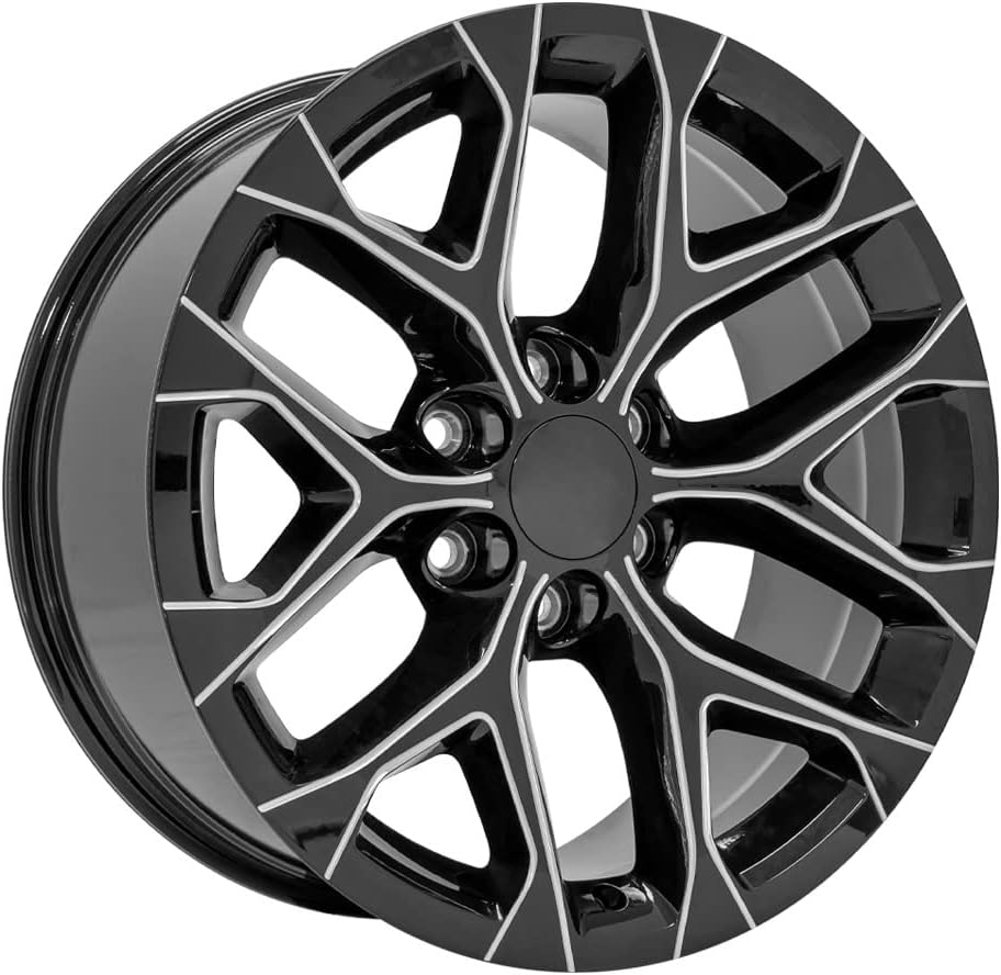 OE Wheels LLC 20 inch Rim Fits 6x139.7 Silverado Suburban Tahoe Sierra Yukon Escalade CV98B 20x9 Black with Milled Edge Wheels Hollander: 5668