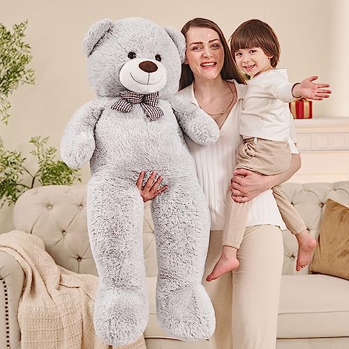 Misscindy Giant Teddy Bear Plush Stuffed Animals for Girlfriend or Kids 47 inch, (White)