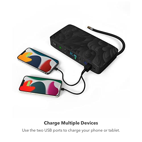 HALO Bolt Air +, Portable Vehicle Jump Starter with Air Compressor, Power Bank with Digital Display Charges Multiple Devices, Bolt Air+ AC Inverter