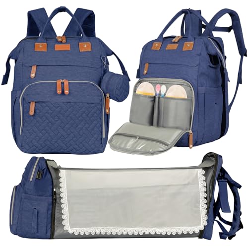 large diaper bag backpack，baby bag with changing station for Boys Girls，Multifunctional Diaper Bag，Mommy Bag With USB Charging Port（Black）