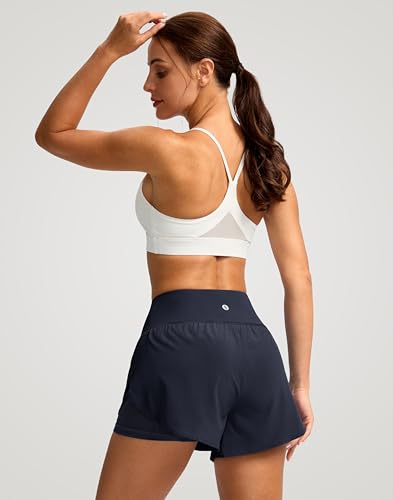 SANTINY Women's 2 in 1 Running Shorts with Pockets 3