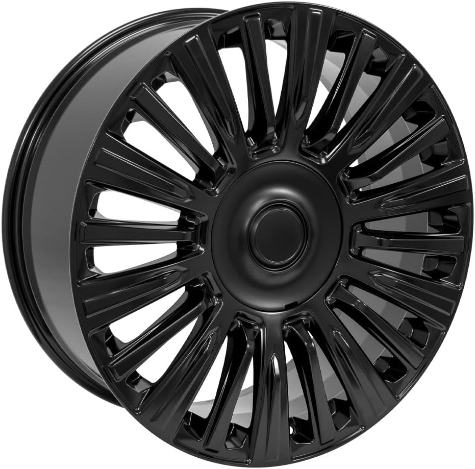 OE Wheels LLC 22 inch Rims Fits Escalade Silverado Tahoe Sierra Yukon CA92 22x9 Rim Satin Black SET