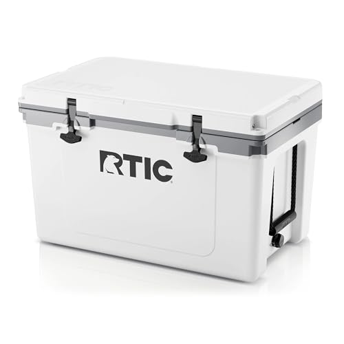 RTIC Ultra-Light 52 quart Hard Cooler Insulated Portable Ice Chest Box for Beach, Drink, Beverage, Camping, Picnic, Fishing, Boat, Barbecue, 30% Lighter Than Rotomolded Coolers