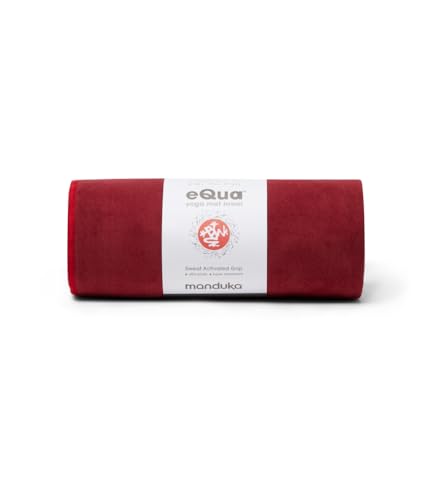 Manduka eQua Yoga Mat Towel - Quick Drying Microfiber, Lightweight, Easy for Travel, Use in Hot Yoga, Vinyasa and Power, 72 Inch (182cm)