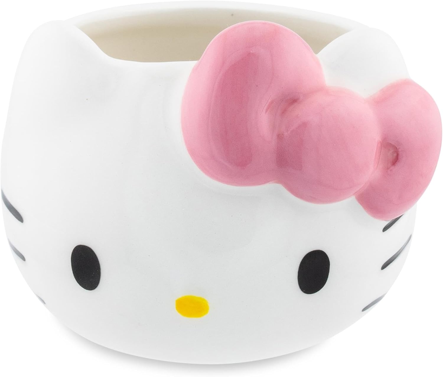 Silver Buffalo Sanrio Hello Kitty Pink Bow Sculpted Ceramic Mini Mug | Small Coffee Cup For Espressos, Cappuccinos, and Beverages | Holds 2.5 Ounces