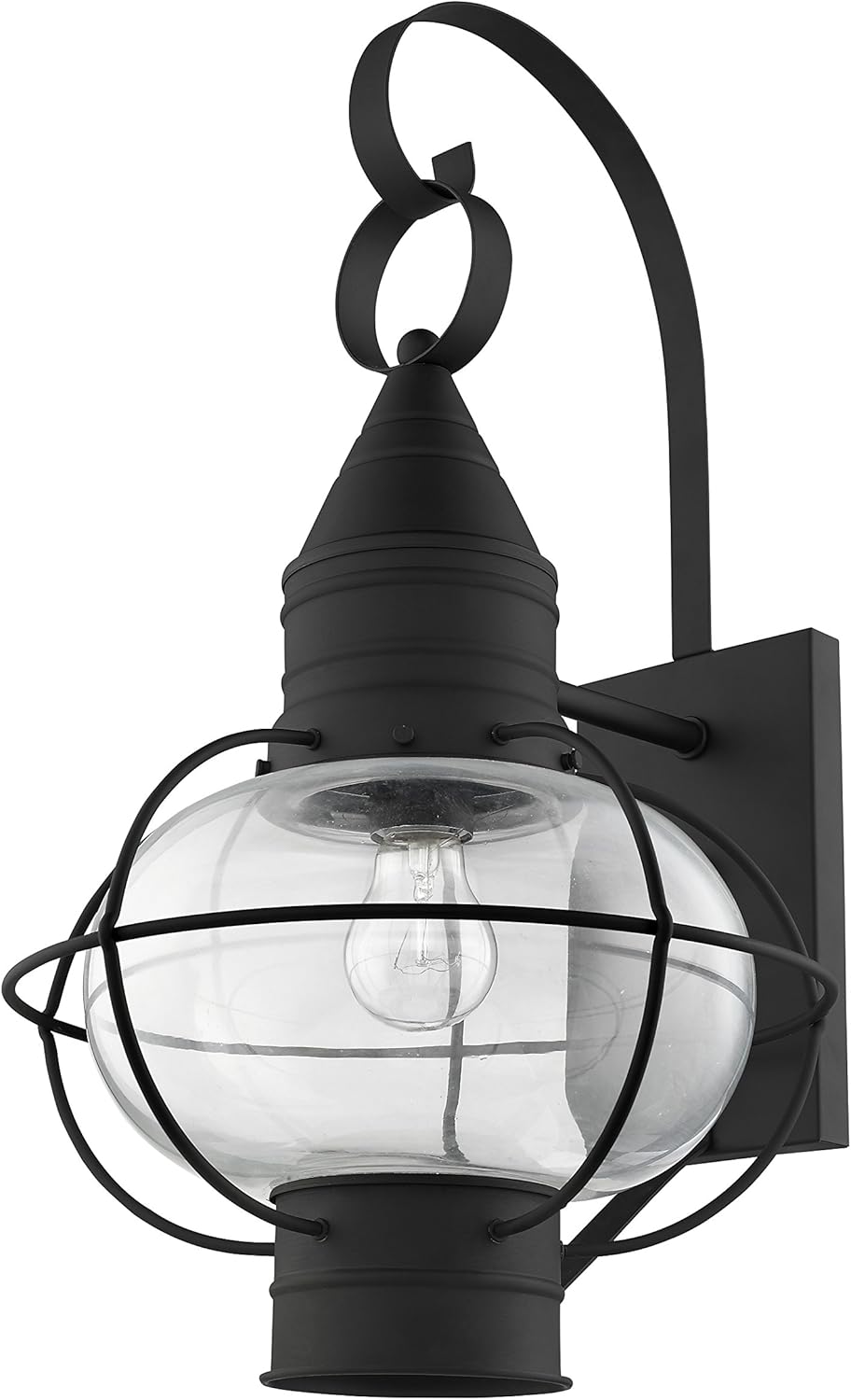 Livex Lighting 26904-04 Transitional One Light Outdoor Wall Lantern from Newburyport Collection in Black Finish