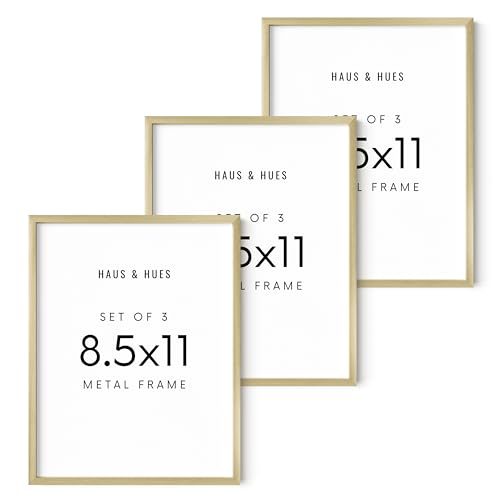 HAUS AND HUES 18x24 Gold Picture Frame - Gold 18x24 Frame Aluminum, Vertical & Horizontal Hanging, Shatterproof Plexiglass - Ideal for Home, Room, Office Decor (18x24 in, Gold)