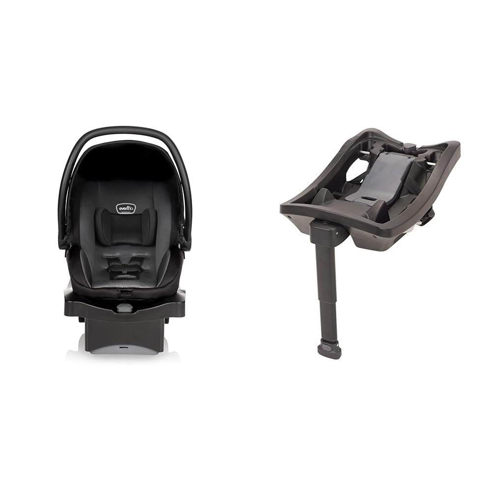 Evenflo LiteMax 35 Infant Car Seat, Lightweight, Extended Use, Belt Lock-Off, Ergonomic Handle & LiteMax DLX Infant Car Seat Base with LoadLeg