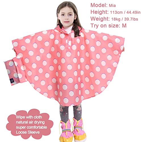 Kids Rain Poncho Cartoon Raincoat Jacket Cute Rain Coat Toddler Boys Girls Rain Cape Light Waterproof Hoodie Outwear