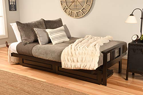 Kodiak Furniture Monterey Frame with Suede Fabric Mattress in Tan/Espresso