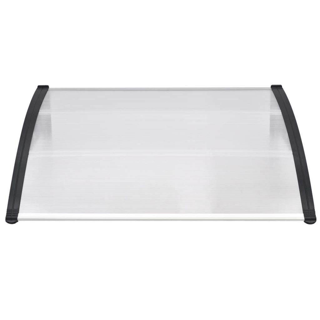 Festnight 47 x 39 Inches Window Awning Canopy Cover Snow Rain VU Protection Outdoor Patio Porch Polycarbonate Hollow Transparent Sheet Sun Shade Shelter Door Eaves Overhead Canopy