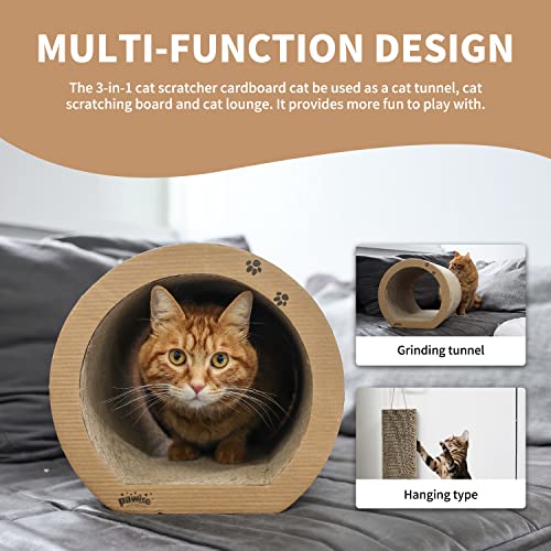PAWISE Cat Scratcher Cardboard Reversible Kitty Scratching Pad Lounge Relaxing Bowl Pad