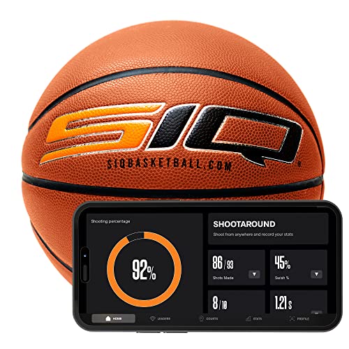 SiQ Smart Basketball, App, and Sensor | Shoot Better Now – Proven Results. Kids to Pro | Next-Gen AI Shot Analyzer, Realtime Shooting Coaching, Pro Leather Ball