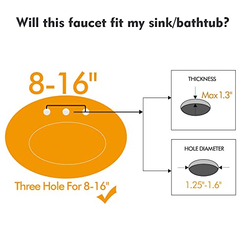 Waterfall Bathroom Faucet FRANSITON Bathroom Sink Faucet 8 Inch Widespread 2 Handle 3 Hole w/Pop Up Drain, Lead-Free Faucet for Bathroom Sink, Brushed Nickel Lavatory Faucet Basin Faucet Mixer Taps