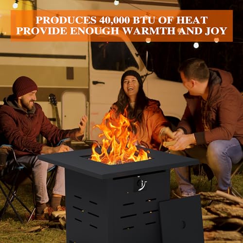 Walsunny 43 inch Outdoor Propane Fire Pit 50,000 BTU Gas Fire Pit Table with Lid, Glass Wind Guard, Waterproof Cover, Rectangle Gas Firepit Table for Garden/Patio, CSA Certification