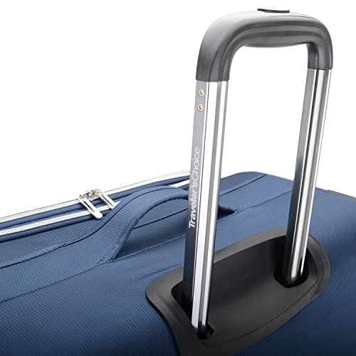 Traveler's Choice Lares Softside Expandable Luggage with Spinner Wheels, Green, 2 Piece Luggage Set