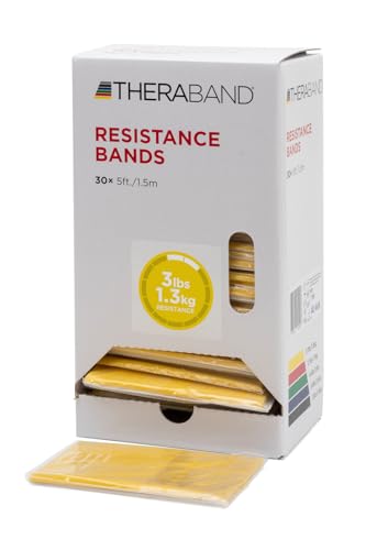 THERABAND Resistance Bands, 5 Foot, 15 Count Professional Latex Elastic Bands For Upper & Lower Body Exercise, Physical Therapy, Pilates, Home Workouts, & Rehab, Special Heavy Black, Advanced Level 1