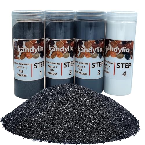 Rock Tumbler Grit Kit 4 Lbs. 4-Steps Rock Tumbling Grit and Polish Refill,Polish Up to 30 lbs. of Rocks, Rock Polishing Grit Media for Any Rock Tumbler Polisher