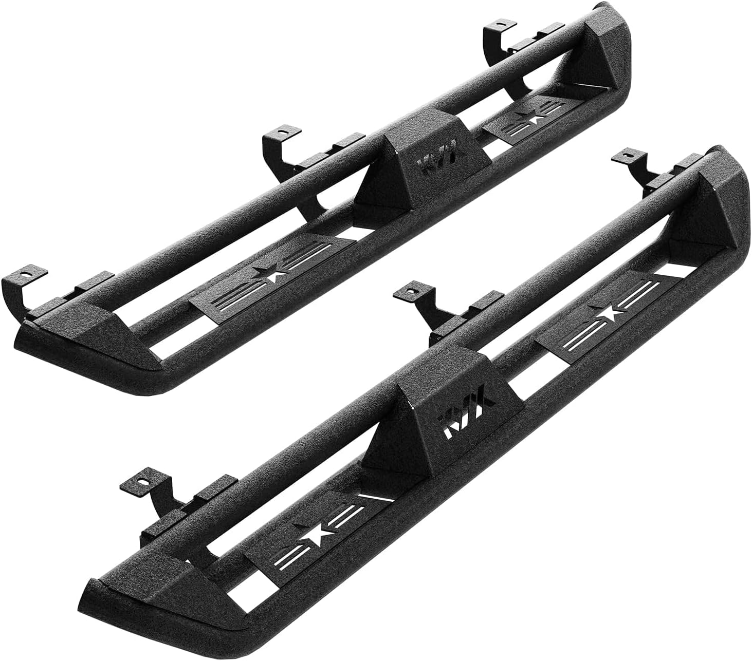 KYX Running Boards & Steps Nerf Bars Fit for Chevy Colorado/GMC Canyon Crew Cab 2015-2024, A Pair 6 inch Car Door Side Steps Nerf Bars Truck Boards Step Rails-Triple Tube