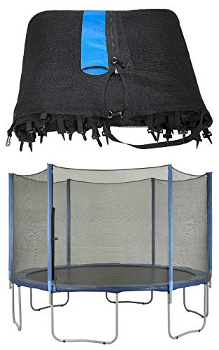 Upper Bounce Round Trampoline Safety Net-Round Trampoline using Variant Straight Poles-Breathable Weather-Resistant Trampoline Net Replacement-Installs Outside of Frame