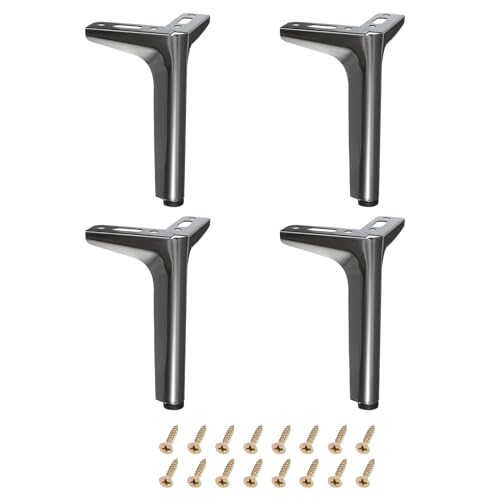 uxcell Furniture Legs, 4Pcs 5-inch - Carbon Steel Modern Furniture Feet, Triangle Support Legs Replacement for Sofa Bedside Table Coffee Table (Matt Black)