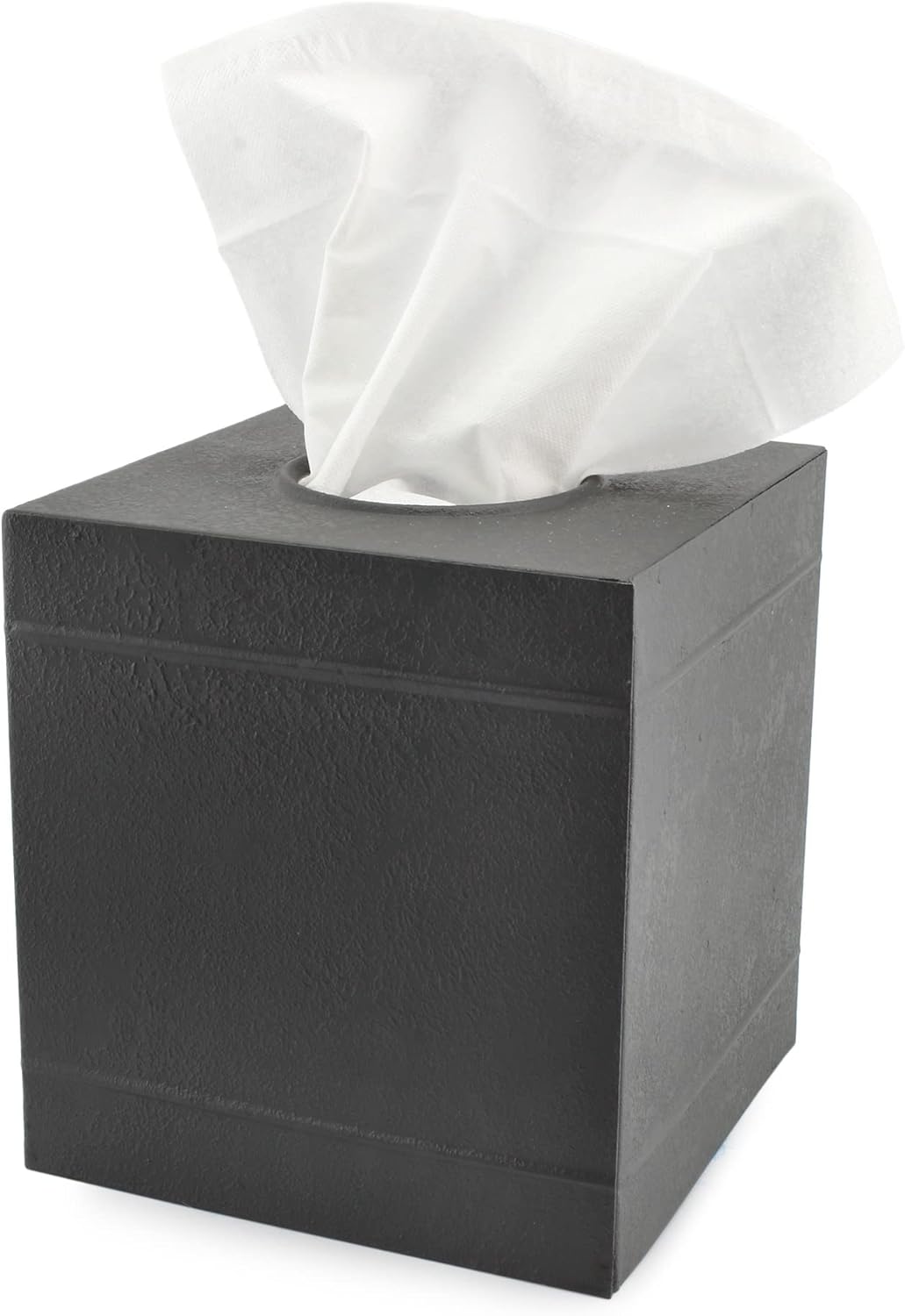 AuldHome Galvanized Tissue Box Cover; Square Distressed Farmhouse Vintage Style Decor Tissue Holder