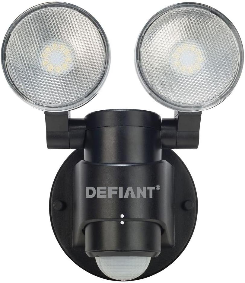 Defiant DFI-5936-BK 180-Degree 2-Head Outdoor Motion Activated Black Flood Light