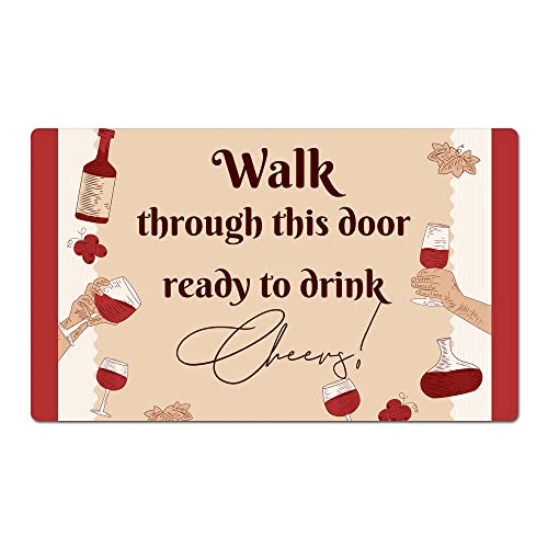 Yours Cute Welcome to My Home Funny House Warming Gifts for Family Decoration Doormat Entrance Way Non-Slip Door Mats Front Indoor or Outdoor Living Room Kitchen Bedroom Area Rugs 17x30 Inch