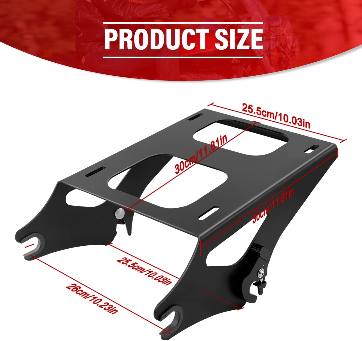 NIHAO Detachable Two Up Tour Pack Pak Mount Luggage Rack, Compatible for 2014-2021 Harley Davidson Touring Street Glide/Electra Glide/Road Glide/Road King - Black