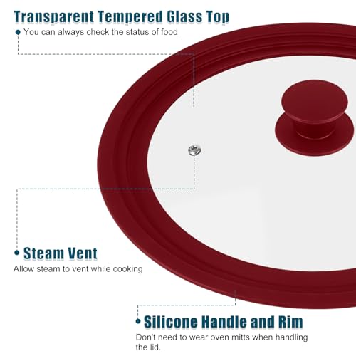 Universal Lid for Pots Pans and Skillets, 2 Pack Pan Cover fit 7