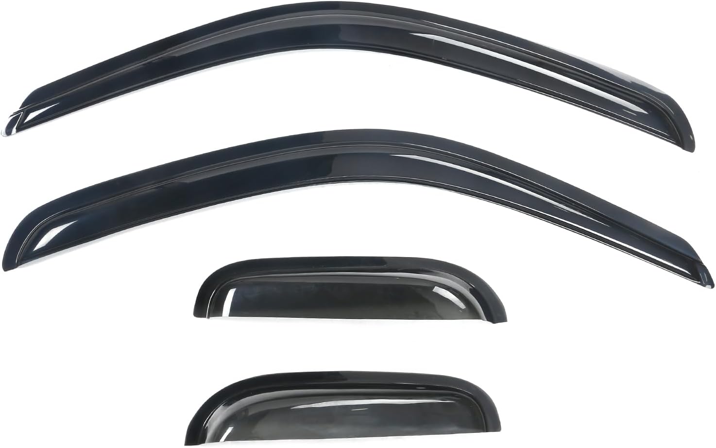 Window Visors Compatible with 1995-2004 Toyota Tacoma, Sun Rain Guard Vent Smoke Slim Style Wind Deflector 4Pcs by IKON MOTORSPORTS, 1997 1997 1998 1999 2000 2001 2002 2003