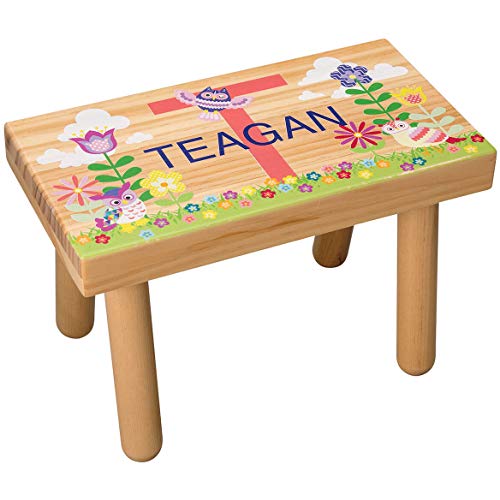 Fox Valley Traders Personalized Children’s Step Stool, Customized with Kid’s Name, Woodland Animals Design