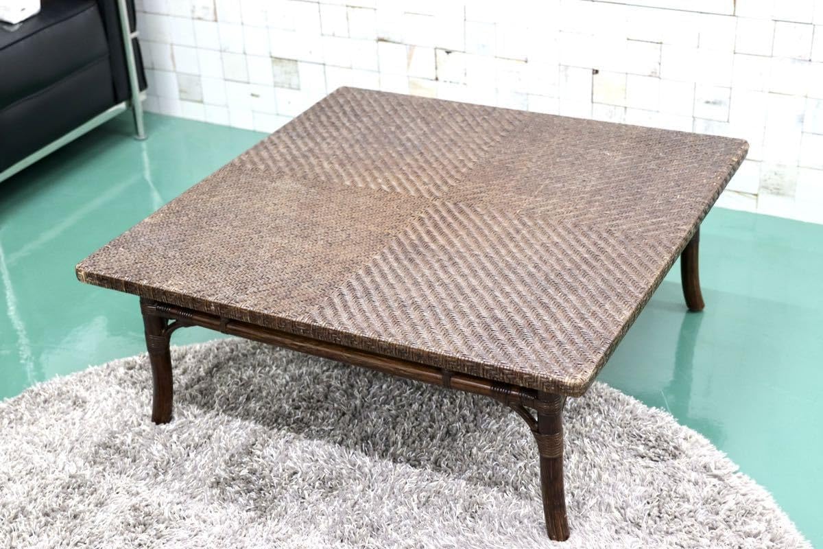 Yamakawara Rattan Rattan Center Table Living Table Low Table Japan Vintage Old House Antique Style, c1047676757