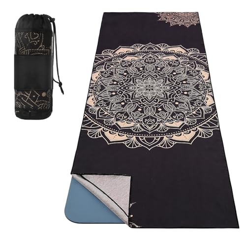 MoKo Yoga Towel, Non Slip Hot Yoga Mat Yoga Blanket Printing Pattern Quick Dry with Corner Pocket for Bikram, Pilates, Gym Workout, Outdoor Picnic