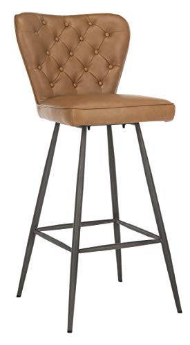 Safavieh Aster Bar Stool, Burgundy and Black