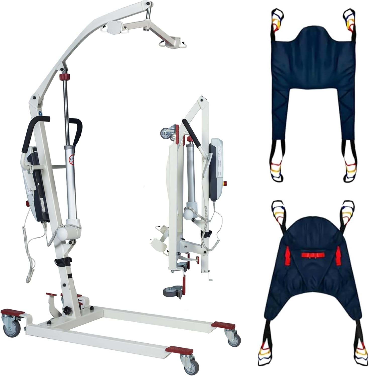 Foldable Hoyer Lift for Home Use•Portable Electric Patient Transfer Lift•500lbs Body Transfer Lift•Installation Free•2 kind of Sling Included