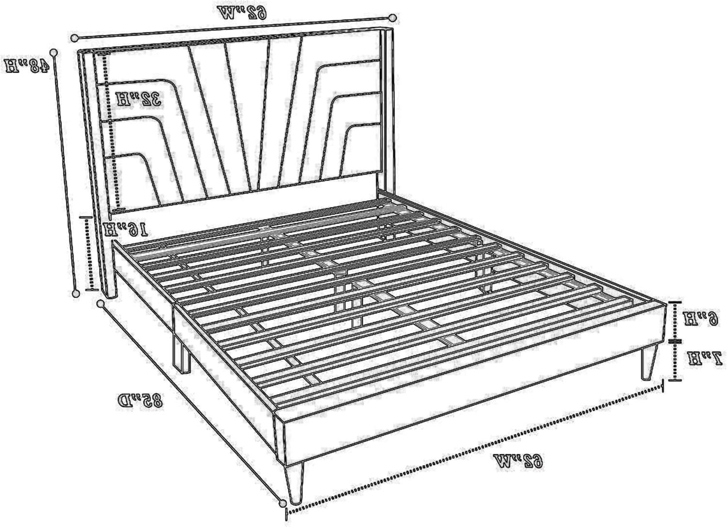 Benjara NNY Queen Size Bed with Tufted Headboard and Charcoal Burlap Upholstery and Wood, Gray and Black