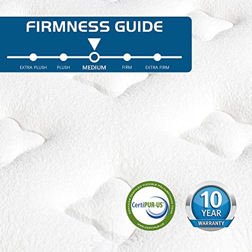Twin Mattress, 14 Inch Individual Pocket Springs with Gel Memory Foam, Medium Firm Mattresses in a Box, Hybrid Twin Size Mattress with Pressure Relief