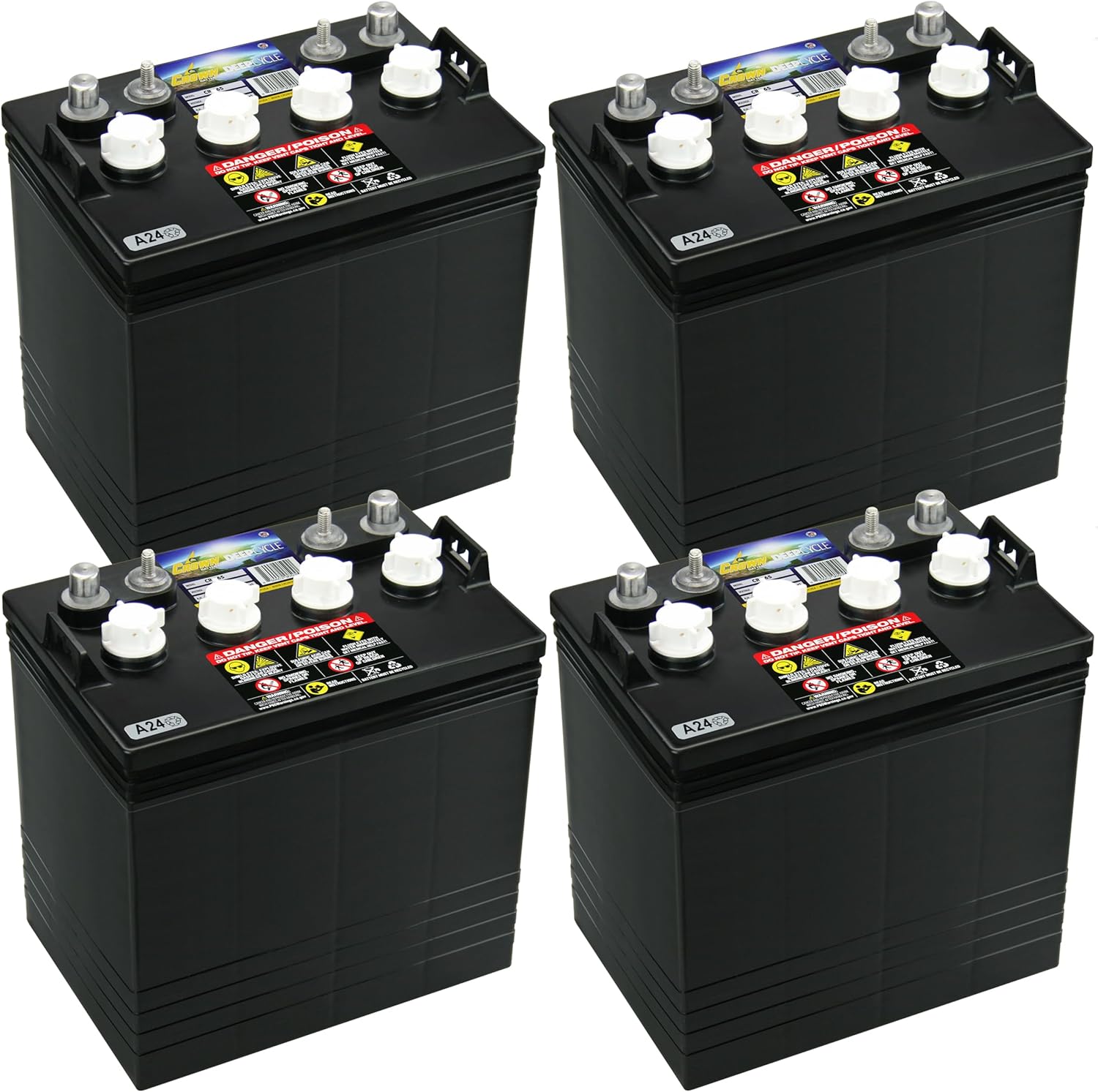 Crown CR-165 8V Deep-Cycle Flooded Battery replaces Trojan T-875 X4