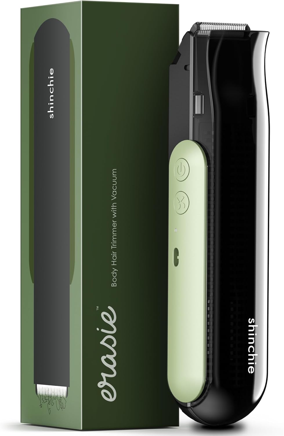 Body Hair Trimmer with vacuum for Men and Women - No Nick, No Cut, No Razor Burn Body Shaver - Waterproof & Rechargeable Full Body Groomer,Electric Manscaper kit, for Hair-free Manscaping