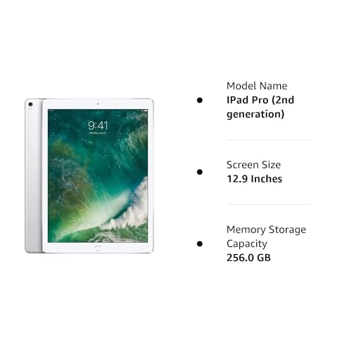 Apple iPad Pro 2nd 12.9in with Wi-Fi 2017 Model, 256GB, Grey (Renewed)