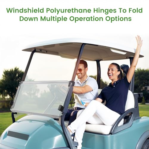 10L0L Golf Cart Windshield Compatible with Club Car Precedent G&E 2004-up Models, Foldable and Ultraviolet-proof, 37.5